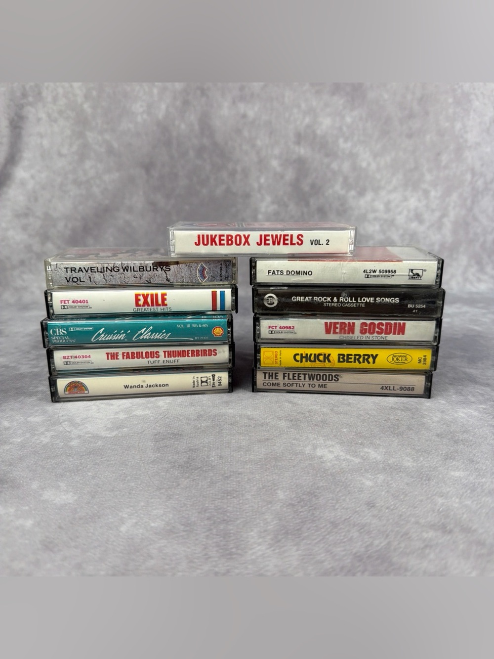 Lot 11 Vintage Cassette Tapes Traveling Wilburys Chuck Berry Fats Domino Exile
